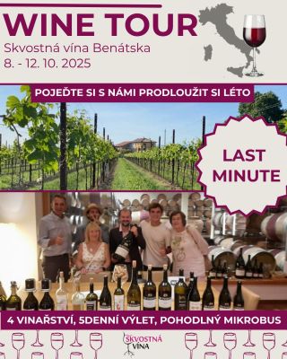 🍇 LAST CALL! Vyrážíme na Wine Tour do Benátska – ještě můžete být u toho! 👉 5 dní vína, gastronomie a italských...